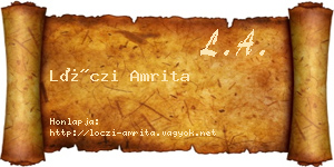 Lóczi Amrita névjegykártya